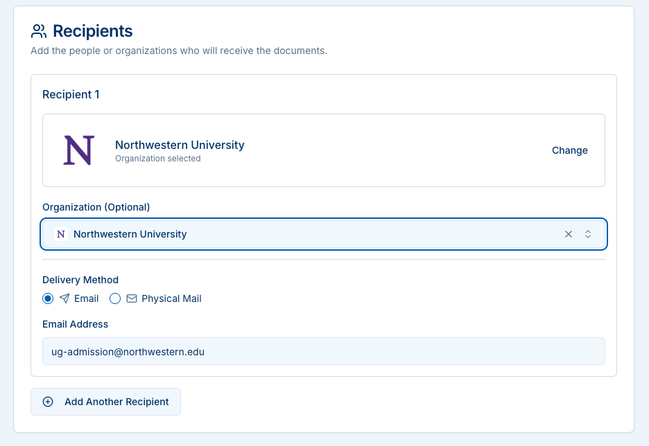 Recipient: Northwestern University