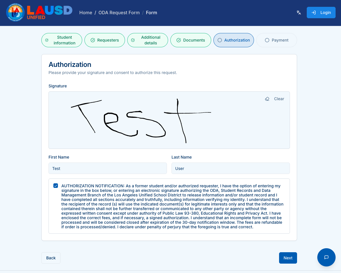 Authorization - Completed